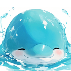 Cute Dolphin Sticker .