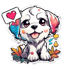 Cute colorful puppy 01