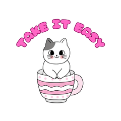 Cute Cat &English Sticker