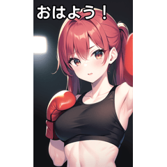 red hair boxing girl