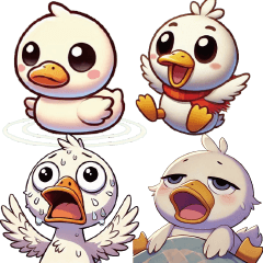 Quirky Duck Stickers (No Background)