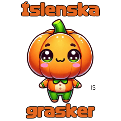 Pumpkin Sticker with IS Text