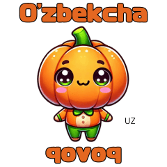 Pumpkin Sticker with UZ Text