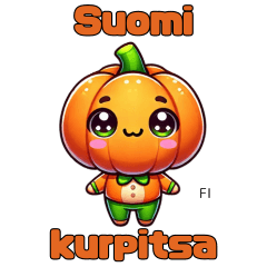 Pumpkin Sticker with FI Text