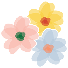 Pastel flowers, fruits, space, scenery!