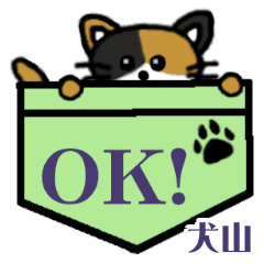 犬山「いぬやま」ポケット三毛猫