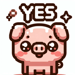 Pixel Mini Pig Stickers @SFW