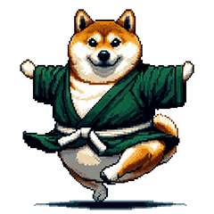 Pixel art japanese festival fat shiba