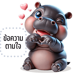 Message Stickers: DeedDeng cute Hippopo