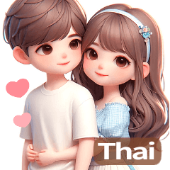 Summer couple stickers Thai version