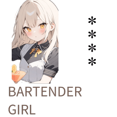 beautiful BARTENDER girl Sticker