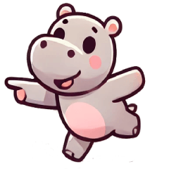 Cute pig cartoon character 2d