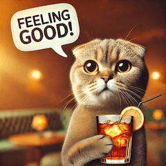 Cute Scottish Fold Drinking Stickers