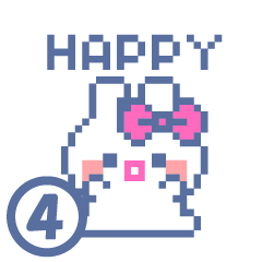 Pink ribbon rabbit sticker 4