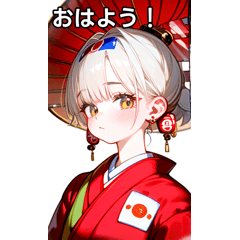 Japanese flag style girl