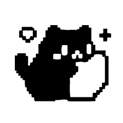 Pixel black cat