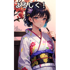 Yukata girls sticker