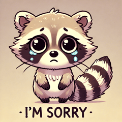 Teary-Eyed Raccoon Stickers @SFW