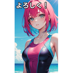 colorful swimsuit girls