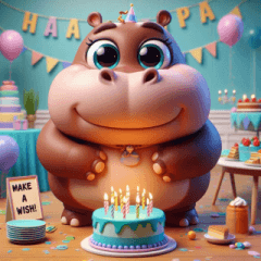 Fat Hippo Birthday Wishes