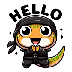 Cute ninja lizard sticker 001