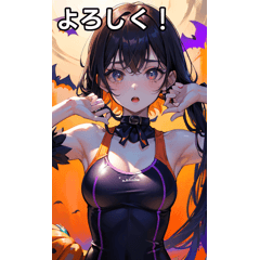 Halloween style swimsuit girls