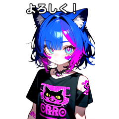 face paint cat girl