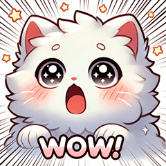 Fluffy Cat Daily Life Sticker