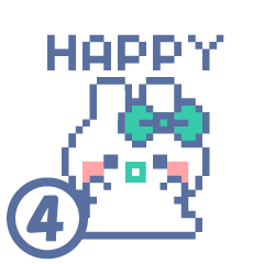 Green ribbon rabbit sticker 4 – LINE stickers | LINE STORE