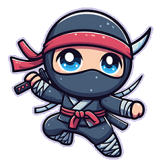 Cute Ninja Stamp Japanese Warrior Sushi