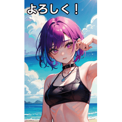 Summer sea rock punk girl