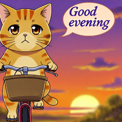 Cute Cat on a Bicycle