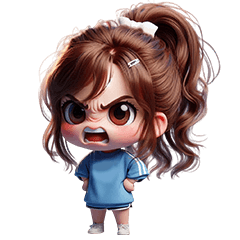 GM chibi style angry girl