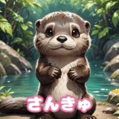 Cute otter's daily life