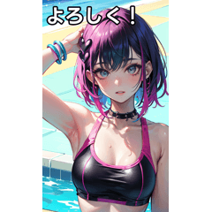 rock punk swimsuit girl