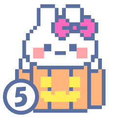 Pink ribbon rabbit sticker 5 – LINE貼圖 | LINE STORE