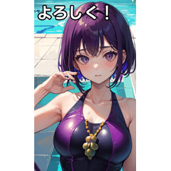 Colorful grape-style swimsuit for girls