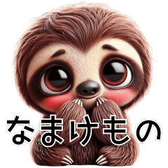 Cute realistic sloth 3D stickers!