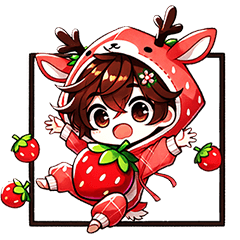 Fawn and Strawberry Stickers