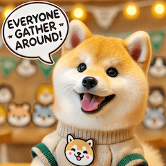 Cute Shiba Inu Party Sticker