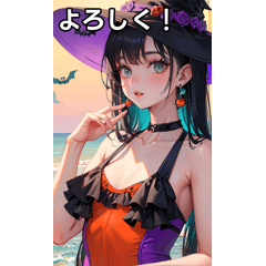 Halloween girls wear swimsuits