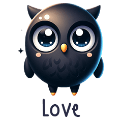 GM Cute Black Owl