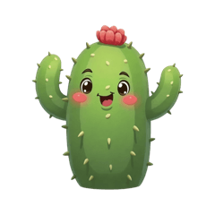 Mini green cactus expression