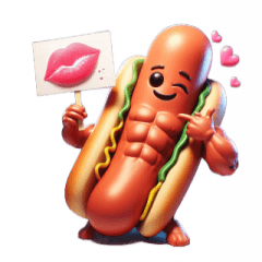 Big Hot Dog Flirting Sticker