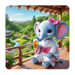 cute elephant wearing kimono5 Alcohol