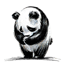 Cute Panda Brushstroke Stamp