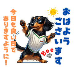 "Dachshund's cute greeting stamp"