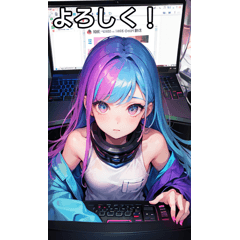 colorful computer girl