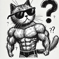 Muki! Doodle-Style Muscular Cat