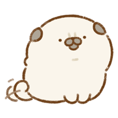 fluffy pug sticker